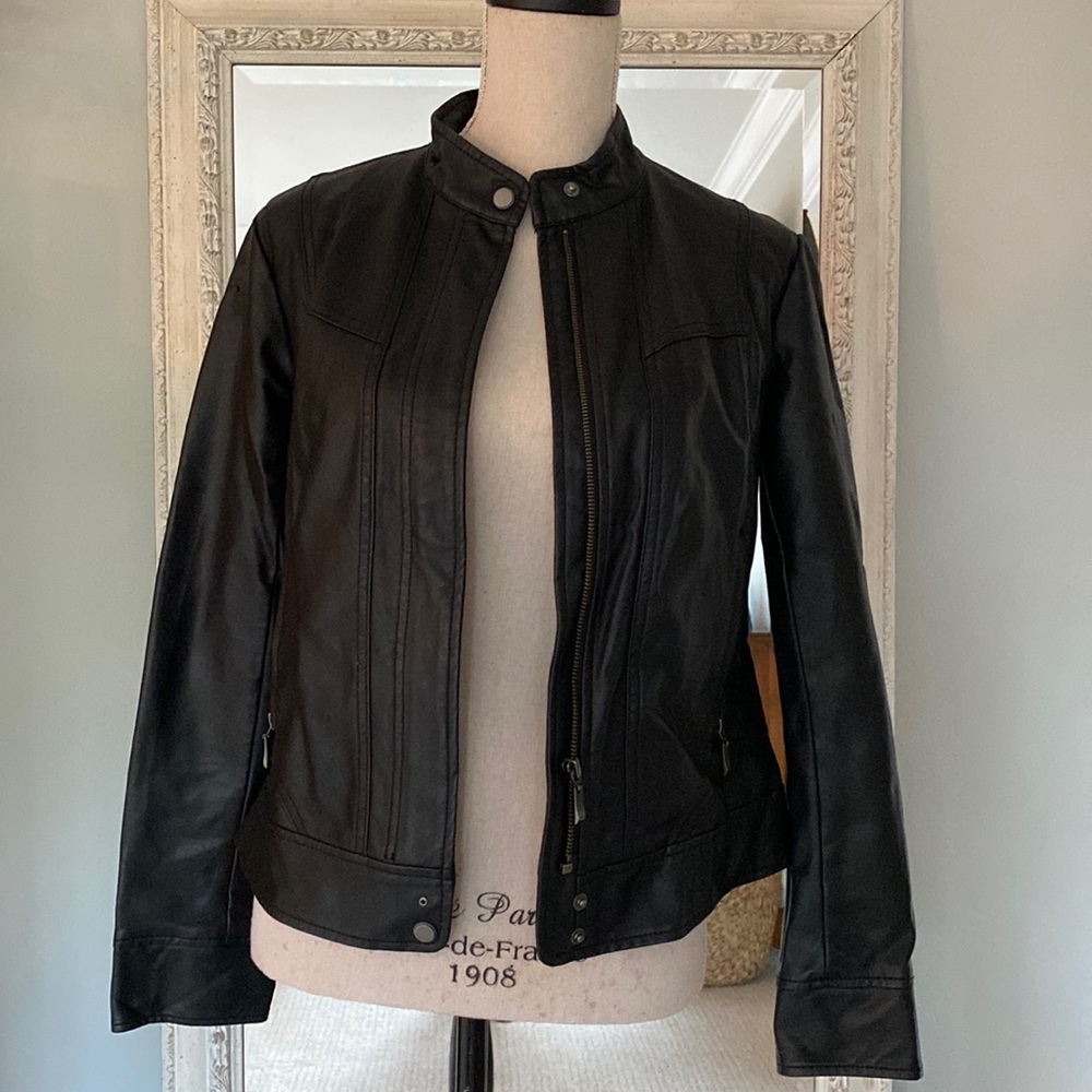 Faux Black Leather Jacket
